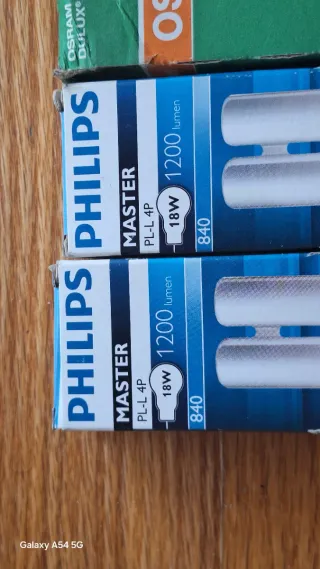 Lampade fluorescenti compatte Osram e Philips PL-18w/840 2G11