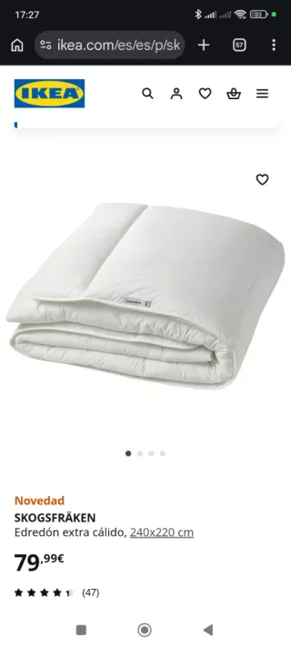 Edredón Nórdico Ikea Rodtoppa 240x220 Extra Cálido