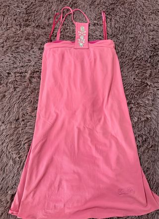 Mini abito rosa con pietre