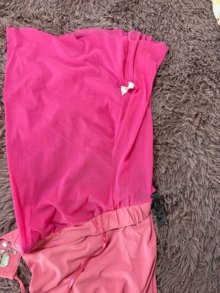 Mini abito rosa con pietre