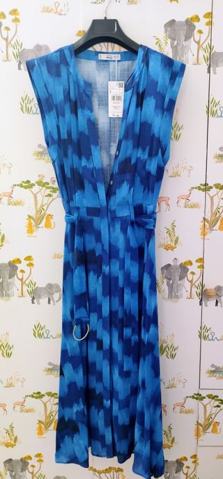 Vestido Mango Azul Talla XS