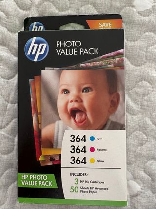 Pack HP 364 3 Cartuchos Color + 50 Foto SIN ABRIR