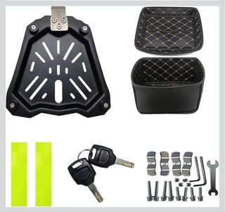 Cofre Baúl Moto Aluminio Negro/Plata