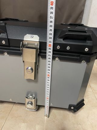 Cofre Baúl Moto Aluminio Negro/Plata