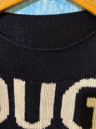 Maglione lana e mohair nero e rosso