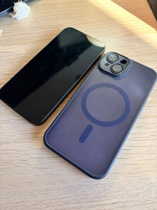 iPhone13 256gb+Funda azul+caja+cristales protector