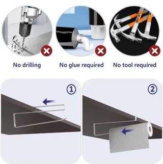 Colgador de rollo de papel o toalla sin taladro.