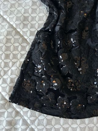 Vestido Zara lentejuelas negro XS