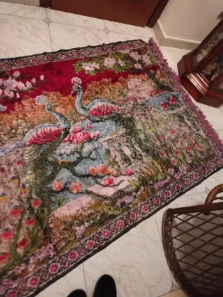 Tappeto arazzo pavone