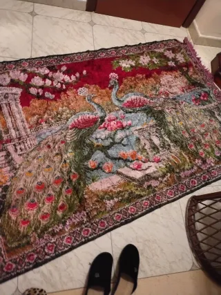 Tappeto arazzo pavone