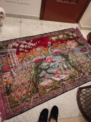 Tappeto arazzo pavone