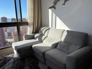 Sofá Chaiselong Gris Tela.