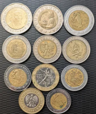 Lote monedas bimetálicas varias