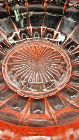 Bol Cristal Rosa Vintage - Vidrio Depresión