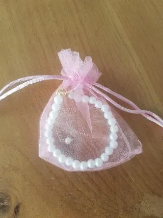 Pulsera perlas fallera dorada