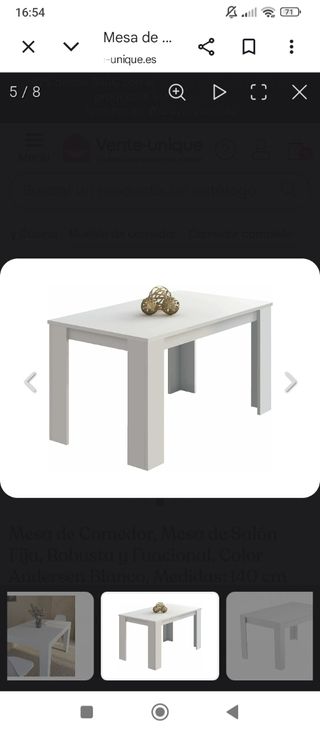 Mesa Blanca extensible. Madera