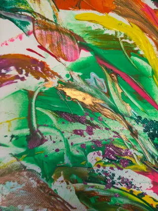 Cuadro abstracto pintado a mano