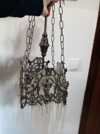 Lámpara antigua de bronce