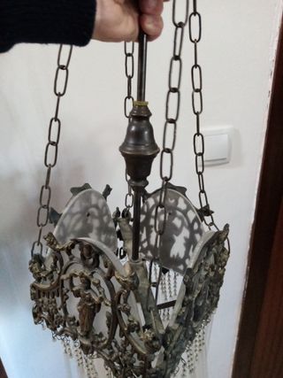 Lámpara antigua de bronce