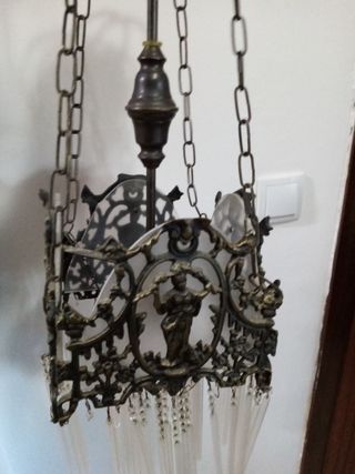 Lámpara antigua de bronce