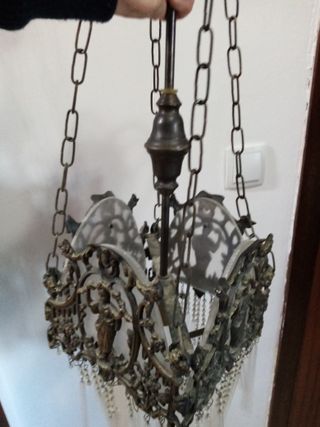 Lámpara antigua de bronce