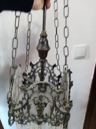 Lámpara antigua de bronce