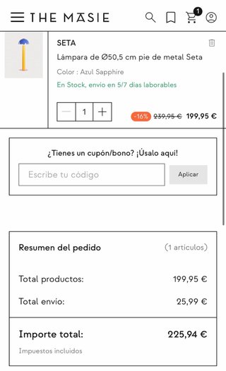 Lámpara de pie THE MĀSIE Nueva