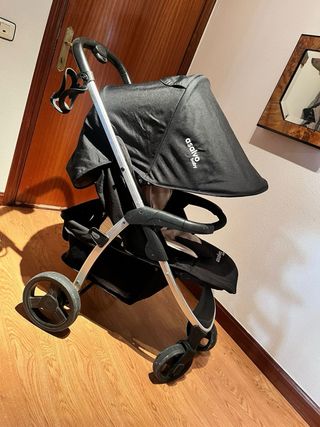 Carro de bebé negro y beige