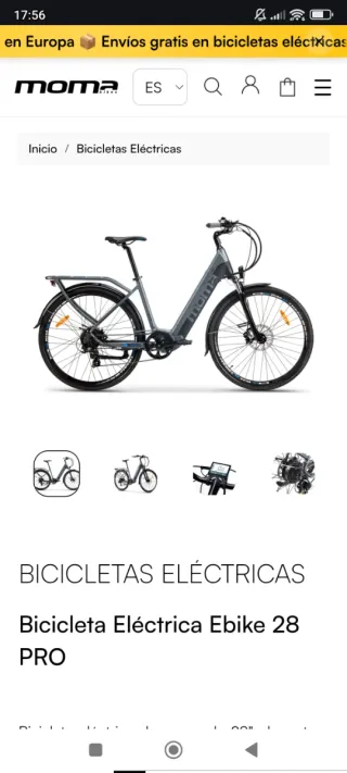 2 Bicicletas Moma Eléctrica Ebike 28 PRO