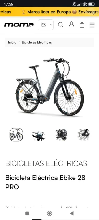 2 Bicicletas Moma Eléctrica Ebike 28 PRO