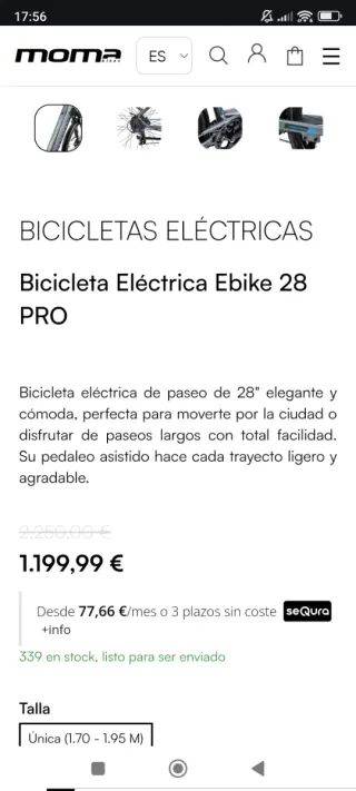 2 Bicicletas Moma Eléctrica Ebike 28 PRO