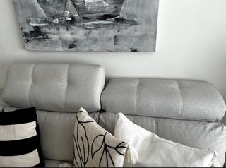 Sofá Chaiselongue Beige y Blanco