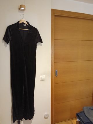 Mono Largo Terciopelo Negro H&M XL