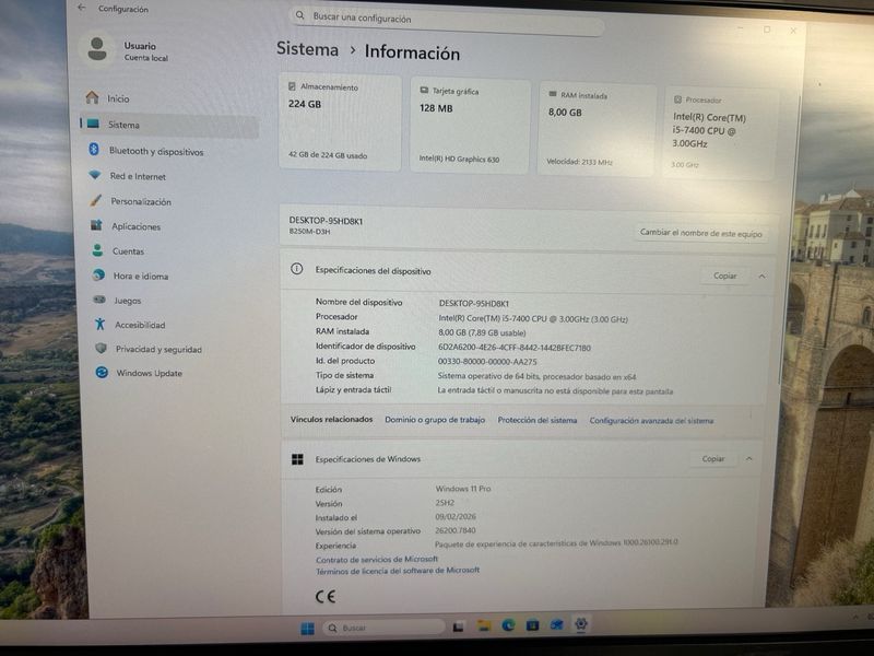 Ordenador Windows 11 Pro Negro afbeelding 3