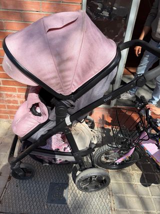 Carro de bebé 2 en 1 rosa ( incluye maxicosi)