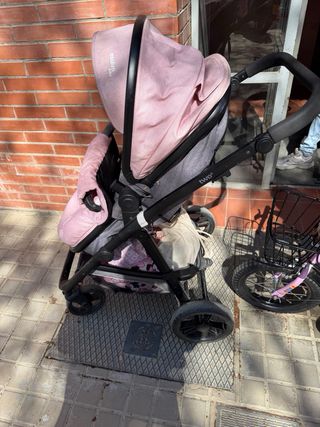 Carro de bebé 2 en 1 rosa ( incluye maxicosi)