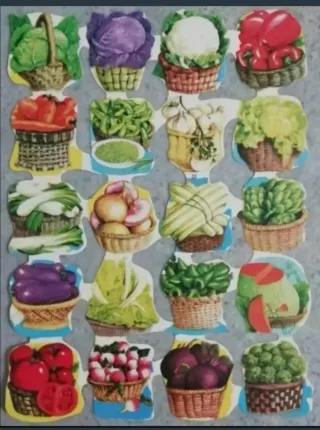 Lamina Cromos troquelados Edivas 20.Verduras