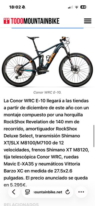 Bicicleta eléctrica CONOR  WRC E-10 Carbono e-Bike