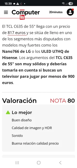 TCL 55 QLED 4K 55C635 120 Hz IMPECABLE GARANTIA