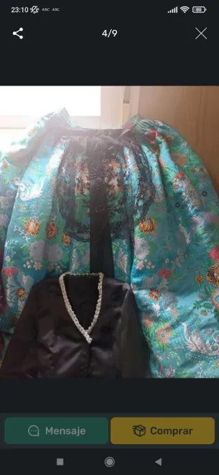 Conjunto traje alicantina azul y morado