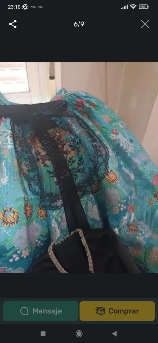 Conjunto traje alicantina azul y morado