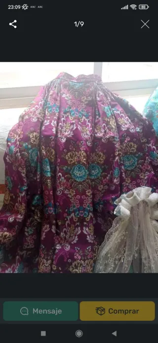 Conjunto traje alicantina azul y morado