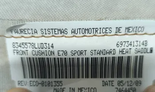 Funda Asiento delantero Sport Cuero BMW x5 Bmw e70