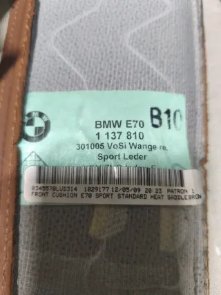 Funda Asiento delantero Sport Cuero BMW x5 Bmw e70