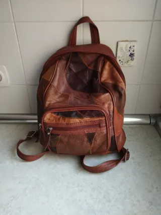 Mochila de cuero patchwork