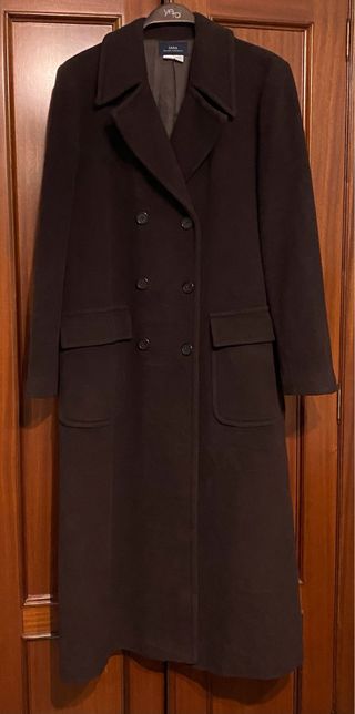 Abrigo largo Zara clasics lana marrón Talla L
