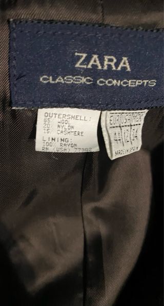 Abrigo largo Zara clasics lana marrón Talla L
