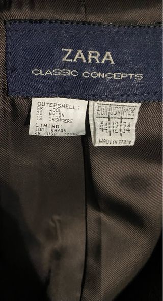 Abrigo largo Zara clasics lana marrón Talla L