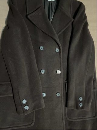 Abrigo largo Zara clasics lana marrón Talla L