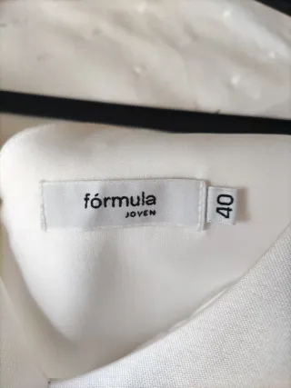 Vestido Fiesta Blanco y Rosa, Talla 40